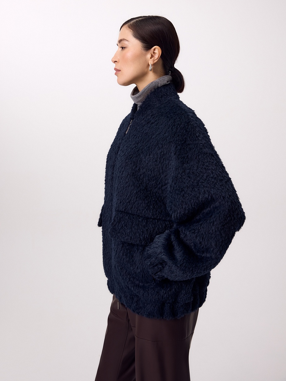 Куртка-Бомбер из премиальной шерсти Альпака Беби Сури