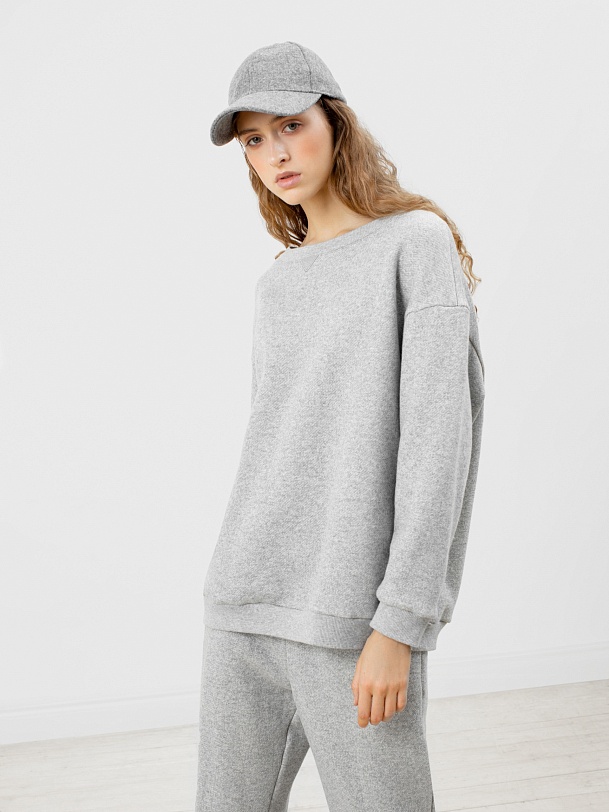Свитшот женский серый меланж