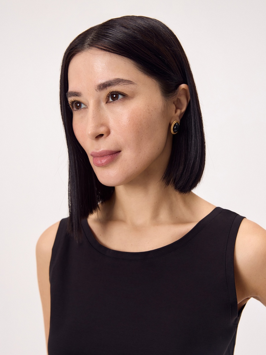 Базовый топ из 100% мерсеризированного хлопка