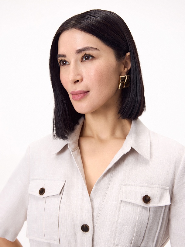 Платье сафари из хлопка и льна