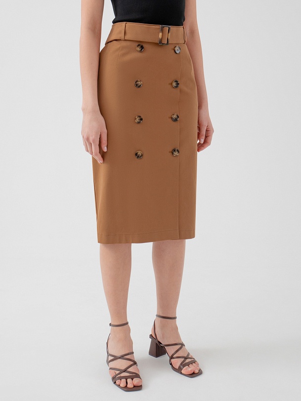 Юбка из хлопка в стиле сафари