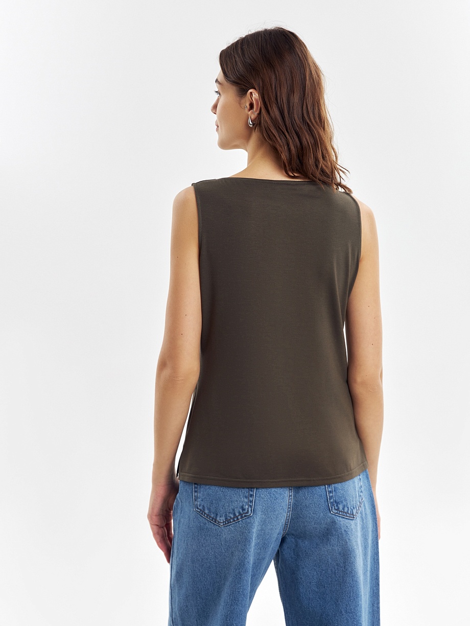 Топ из натуральных тканей с добавлением шёлка