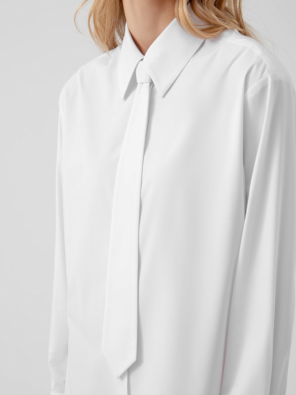 Белая рубашка со съёмным галстуком POMPA арт.3148301di1001