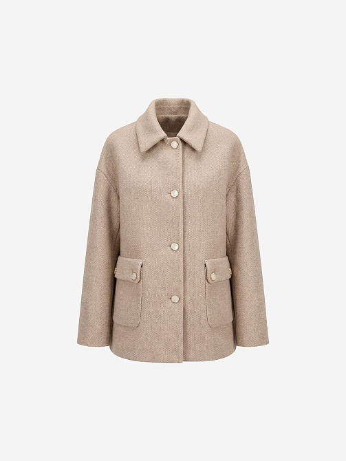 Полупальто из 100%  шерстяного твида