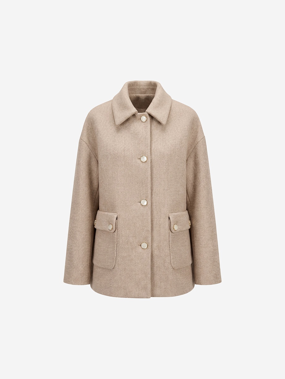 Полупальто из 100%  шерстяного твида