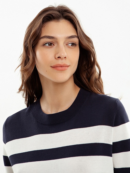 Вязаный джемпер из 100% хлопка с коротким рукавом