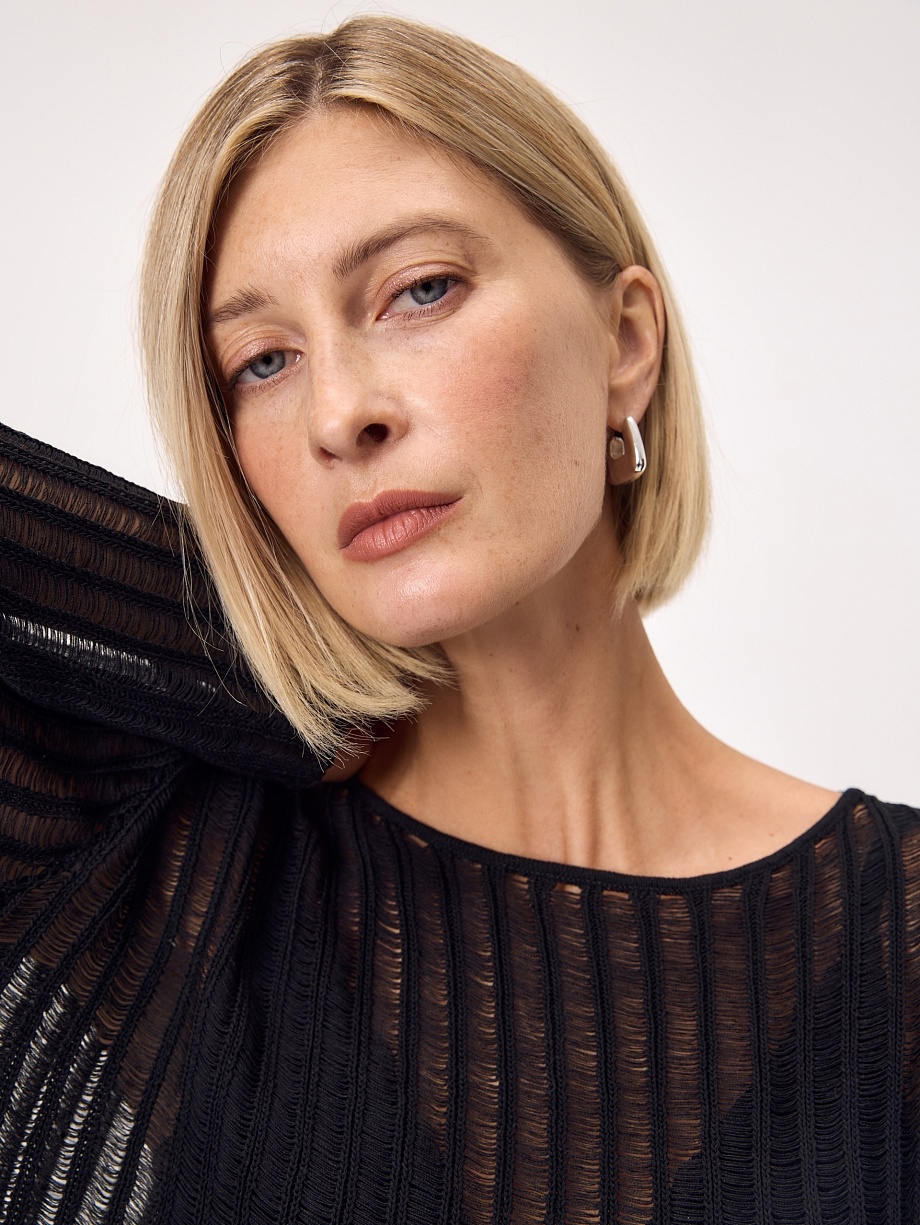 Ажурный джемпер из хлопка