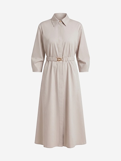 Платье-миди из хлопковой ткани POMPA