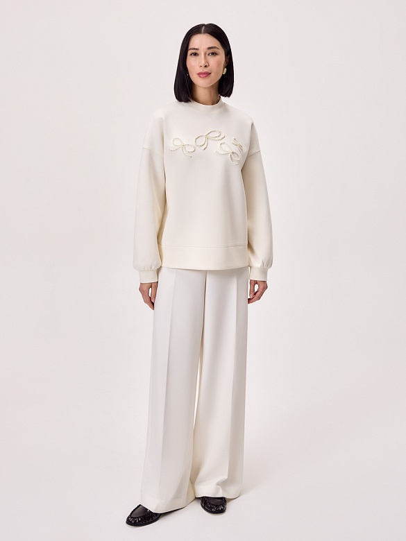 Хлопковый свитшот с декоративной вышивкой POMPA арт.3810328jr0190