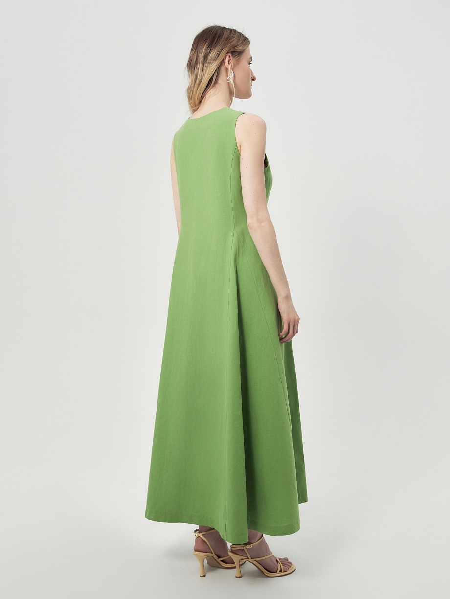 Летний сарафан из хлопка и льна