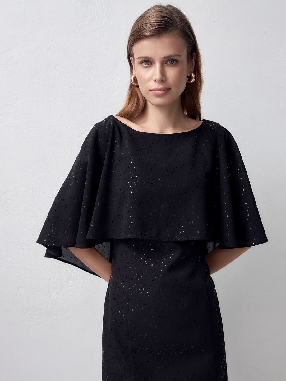 Шифоновое платье с металлизированным принтом