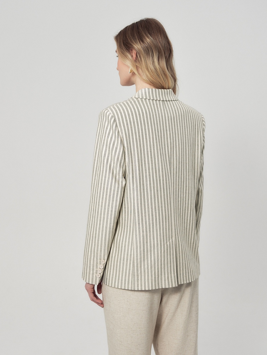 Двубортный жакет из натуральной ткани