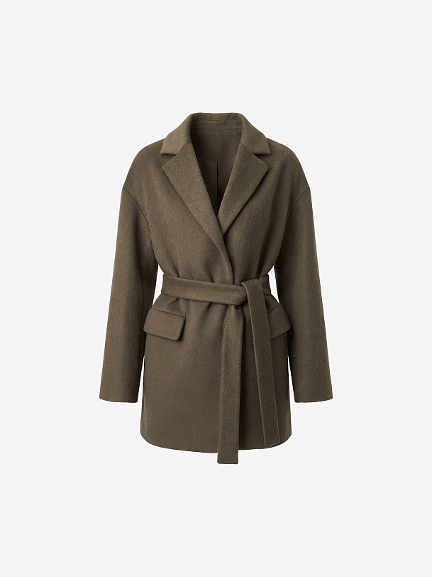 Демисезонное полупальто из шерсти