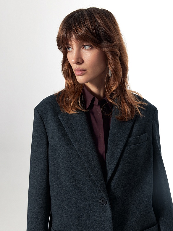 Жакет однобортный из костюмной ткани POMPA арт.2101192cl0591