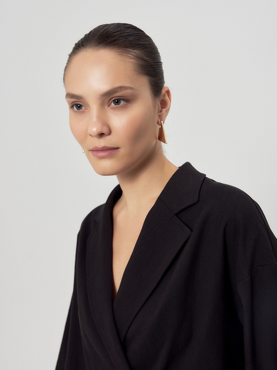 Укороченный жакет из натуральной ткани