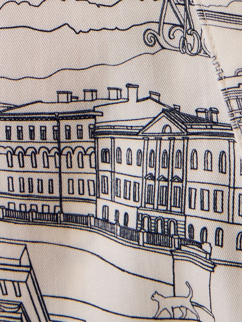 Платье из 100% тенселя с петербургским принтом