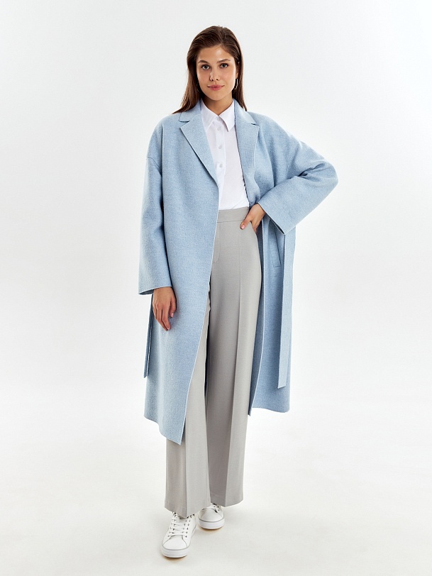 Пальто-халат из варёной шерсти
