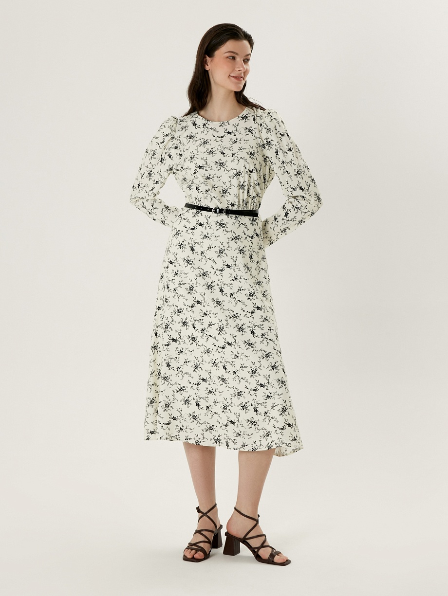 Приталенное платье миди из вискозы