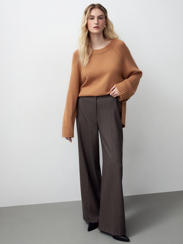 Прямые брюки из вискозной костюмной ткани