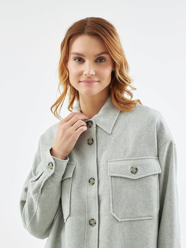 Жакет-рубашка из шерсти