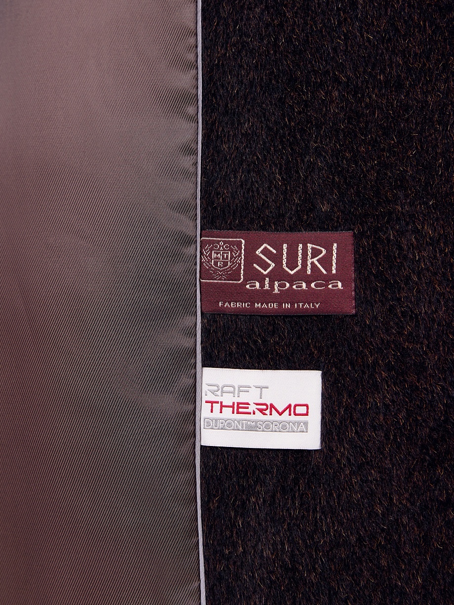 Пальто из шерсти Альпака Беби Сури с мембраной и утеплённой спинкой