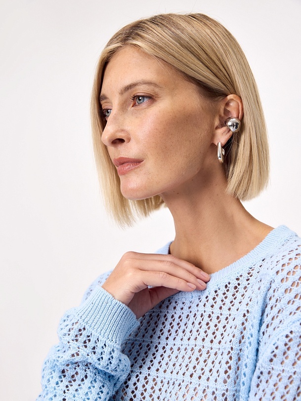 Ажурный джемпер с шерстью и пайетками