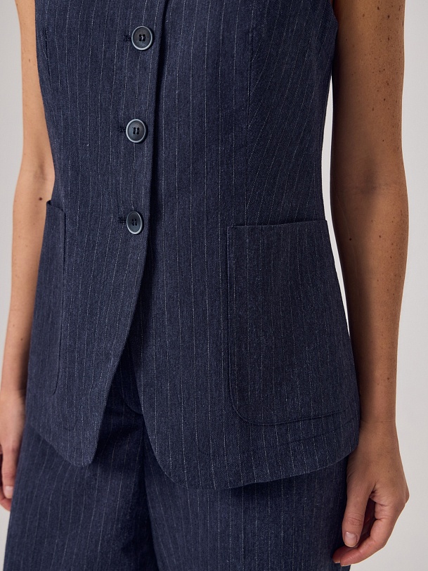 Удлиненный жилет из 100% хлопка 