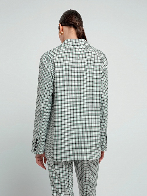 Однобортный жакет в мелкую клетку