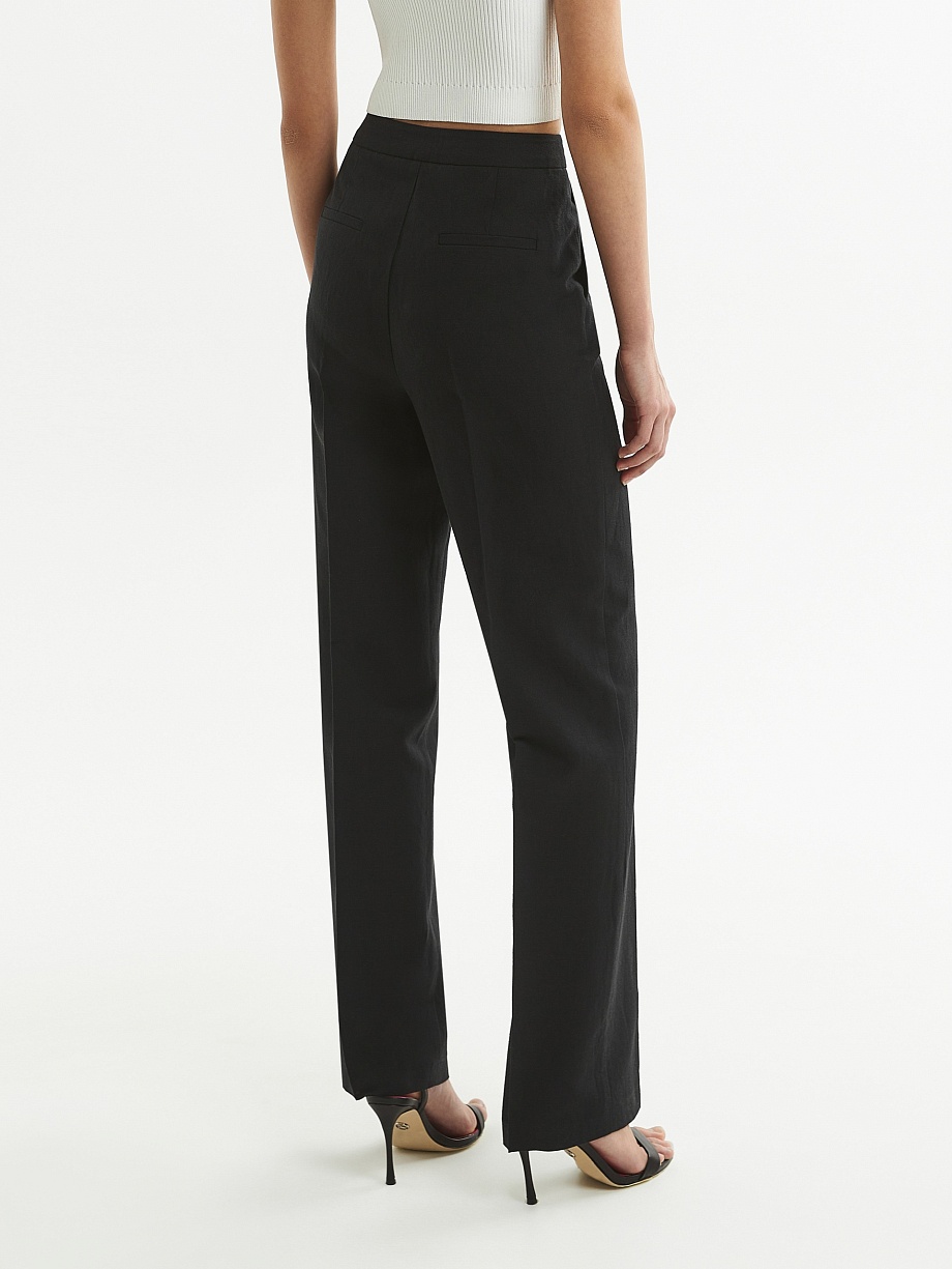 Брюки классические из хлопка и льна