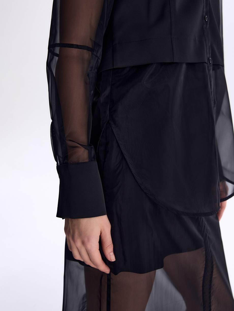 Блуза из атласа и органзы