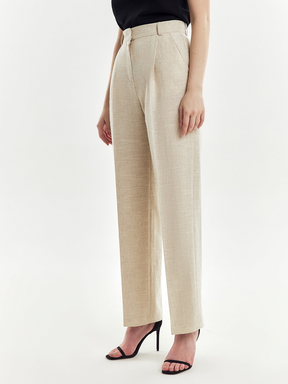 Брюки классические из хлопка и льна