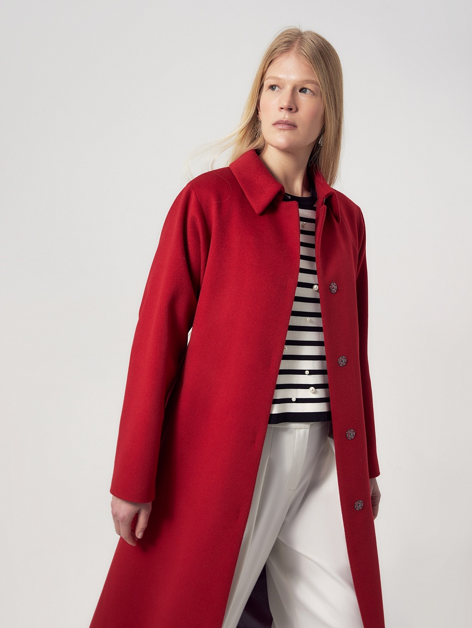 Демисезонное пальто из шерсти с мембраной