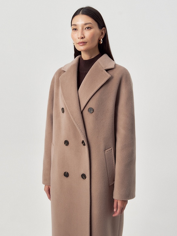 Пальто из шерсти и шелка с мембраной и утеплённой спинкой POMPA арт.1015972p90086