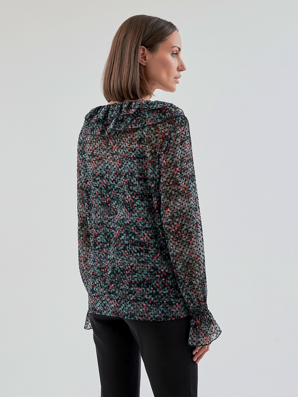 Блуза с растительным принтом