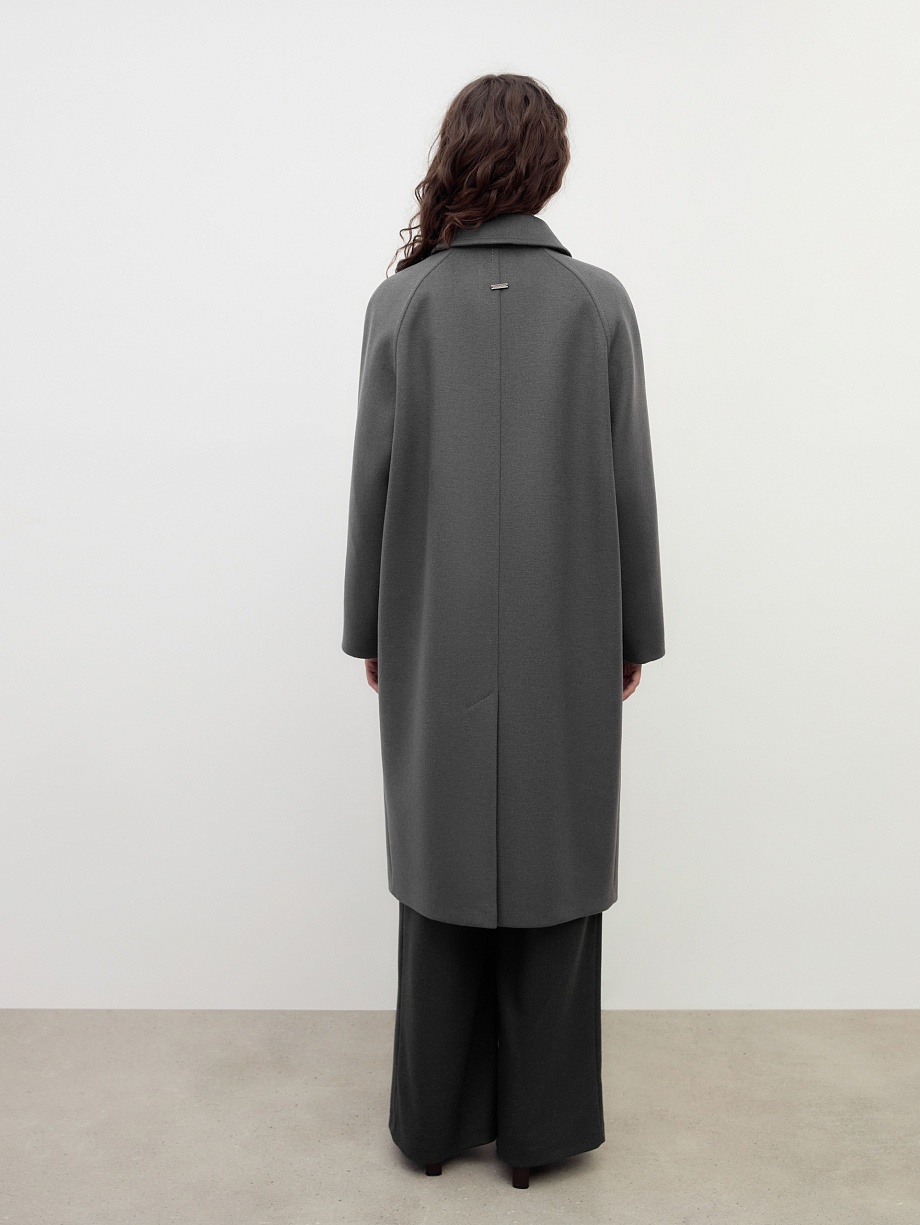 Шерстяное демисезонное пальто с мембраной