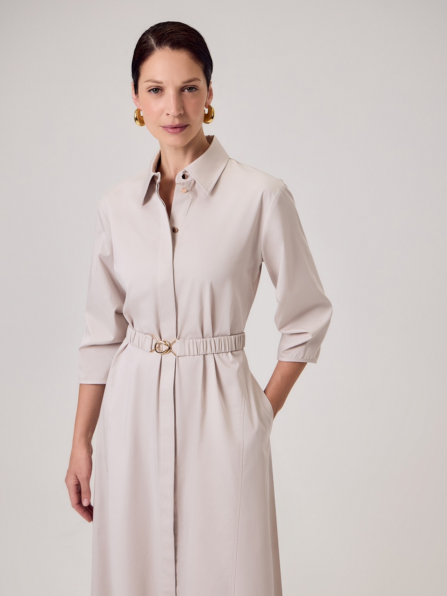 Платье-миди из хлопковой ткани