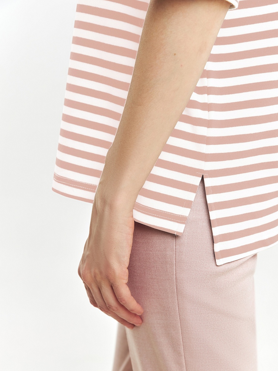 Свободная хлопковая футболка в полоску