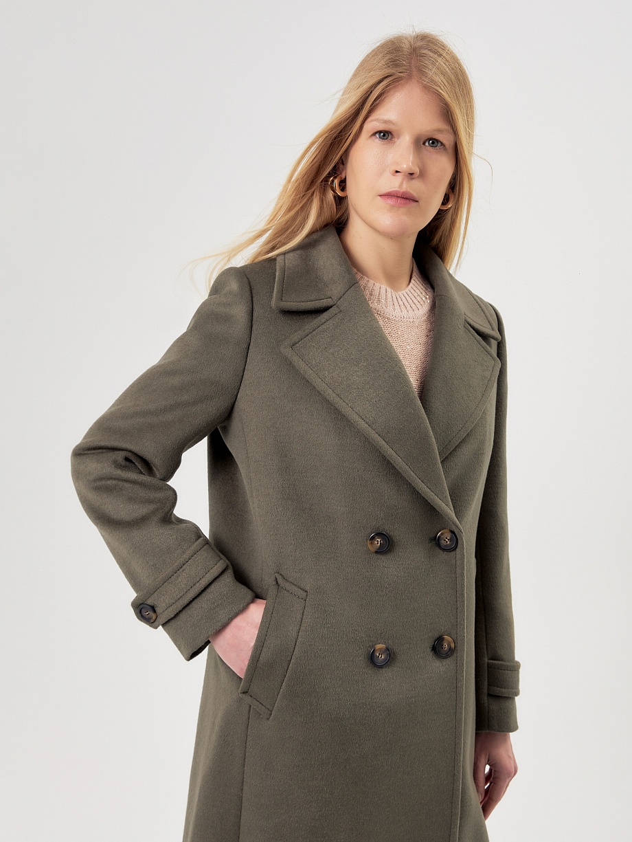 Шерстяное демисезонное пальто с мембраной