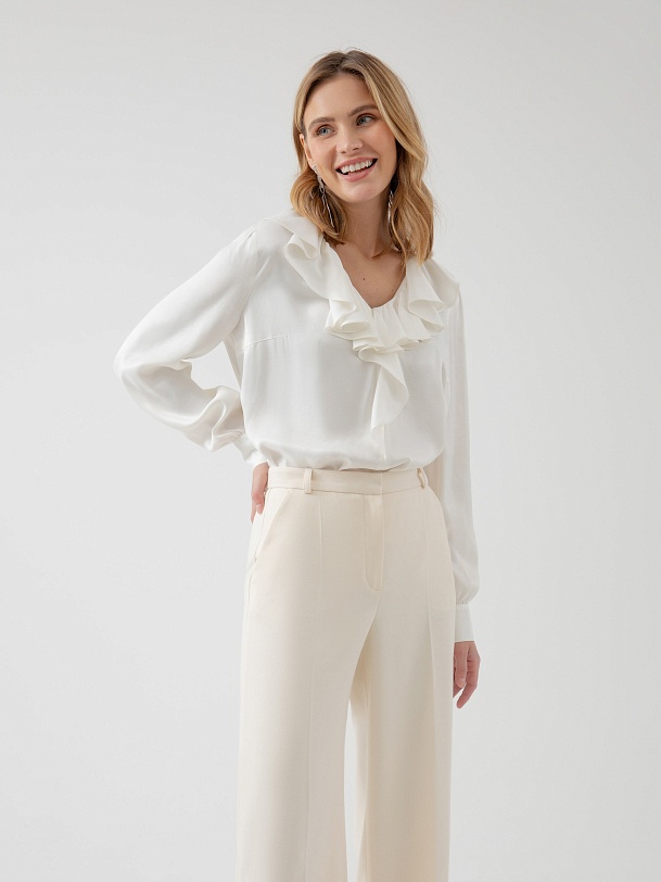 Элегантные брюки кремового цвета