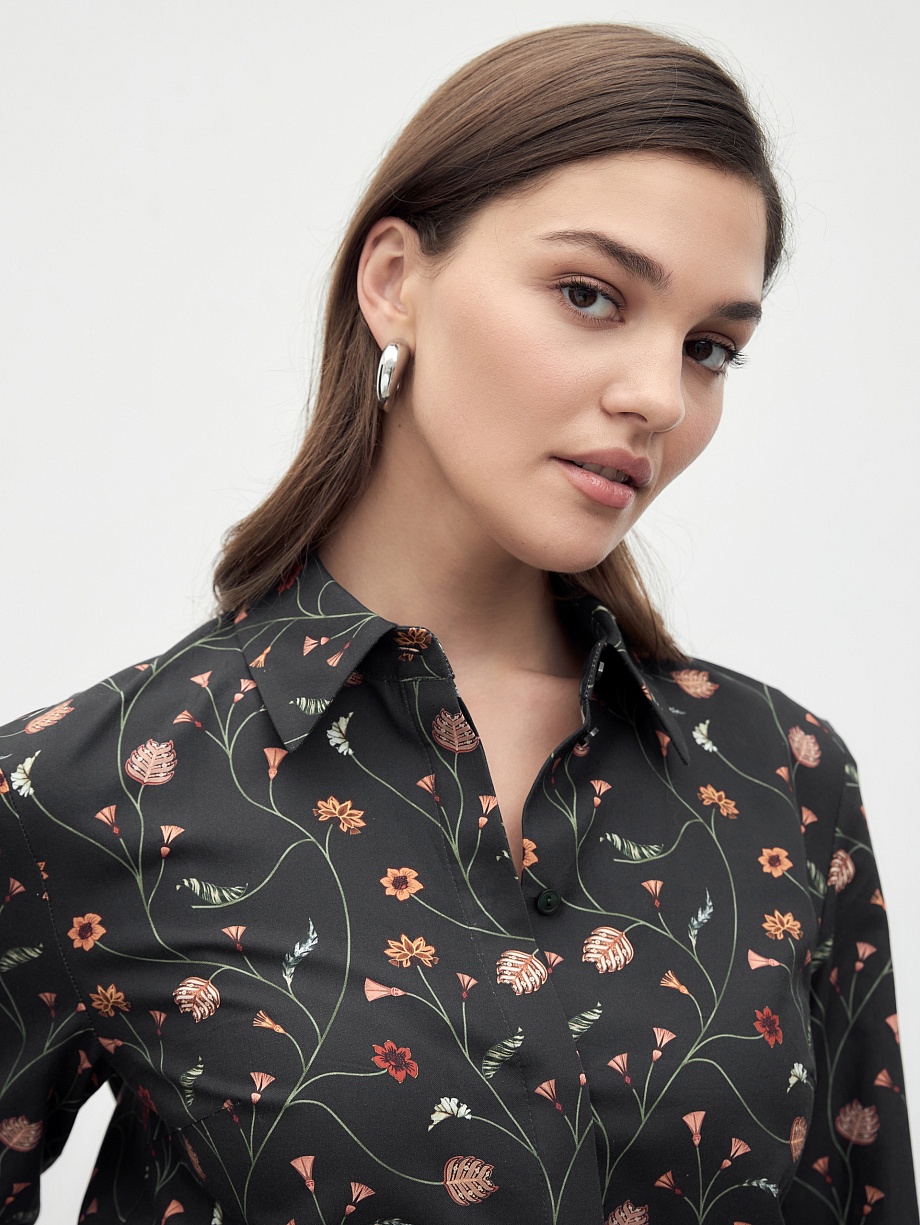 Прямая блуза из 100% хлопка