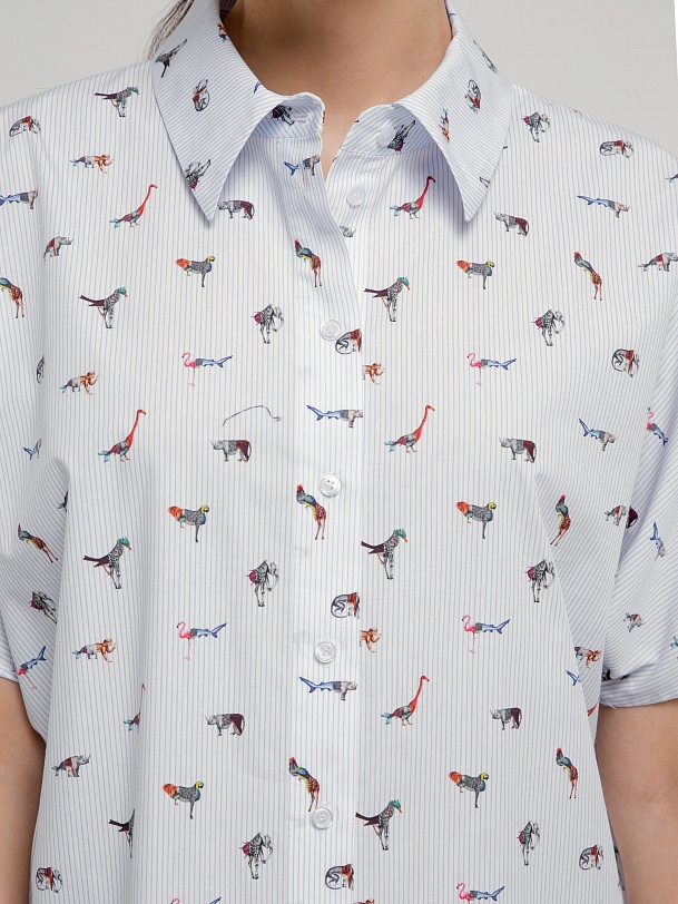 Платье-рубашка свободного кроя из 100% хлопка