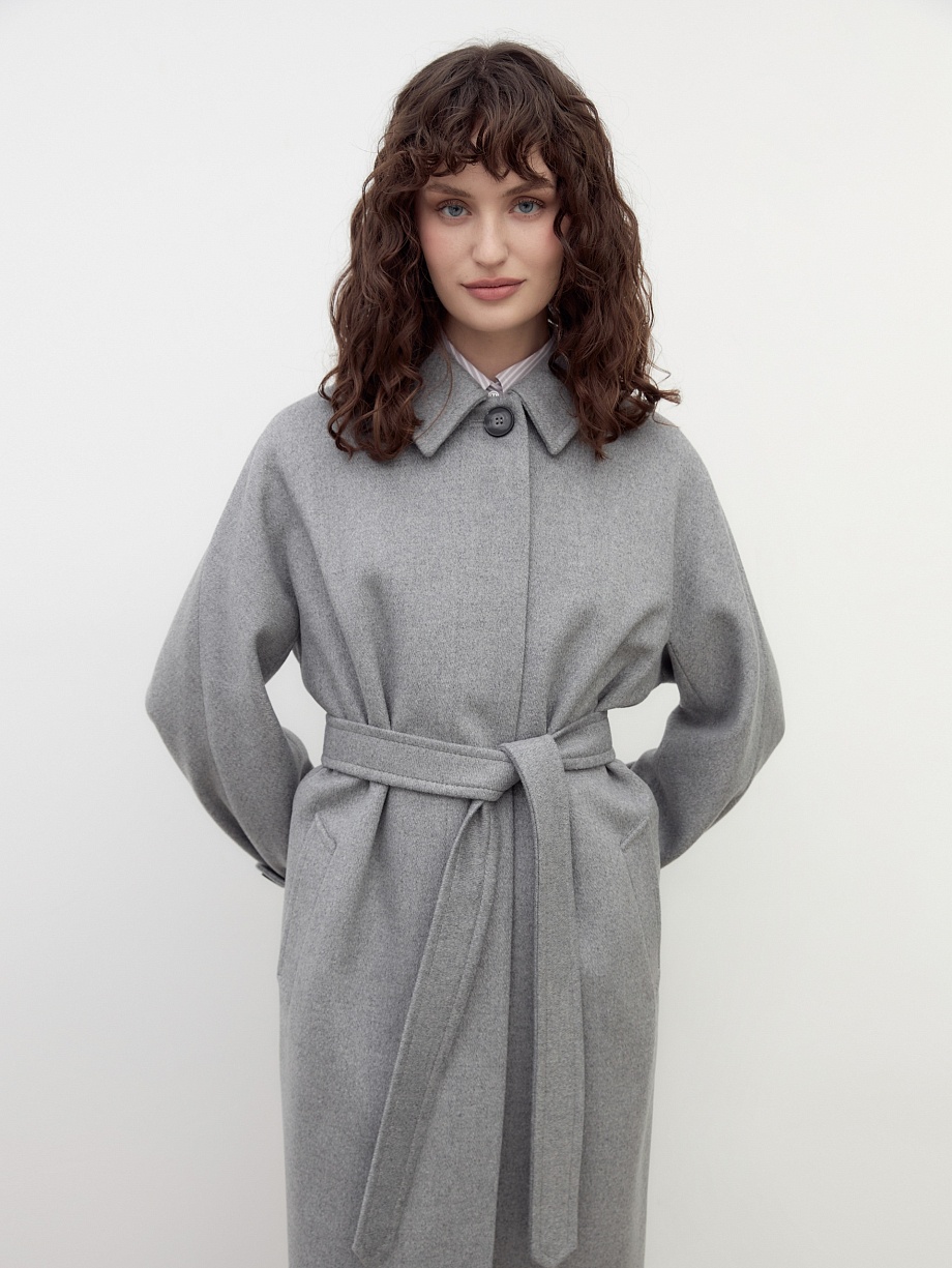 Шерстяное демисезонное пальто с мембраной