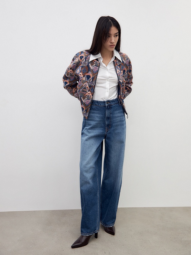 Стильный жаккардовый жакет в этническом стиле