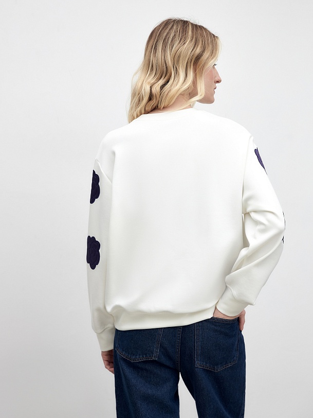 Свободный свитшот с цветочным декором