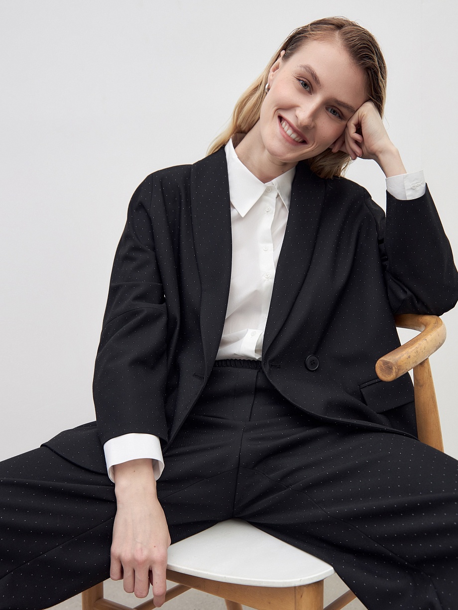 Свободные прямые брюки из мягкой костюмной ткани