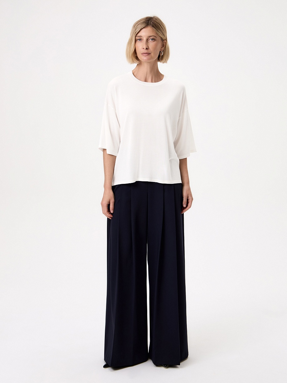 Джемпер из тенселя и шелка