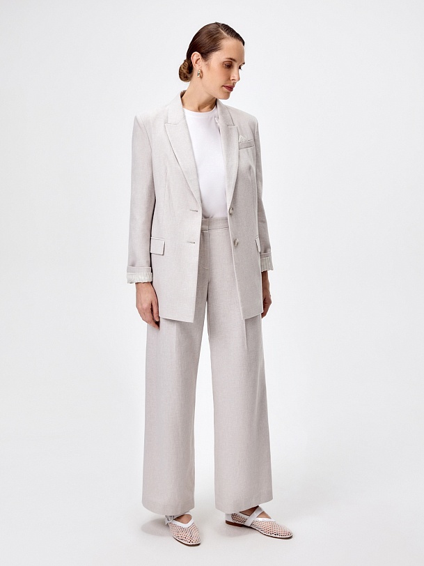 Брюки из хлопка и льна