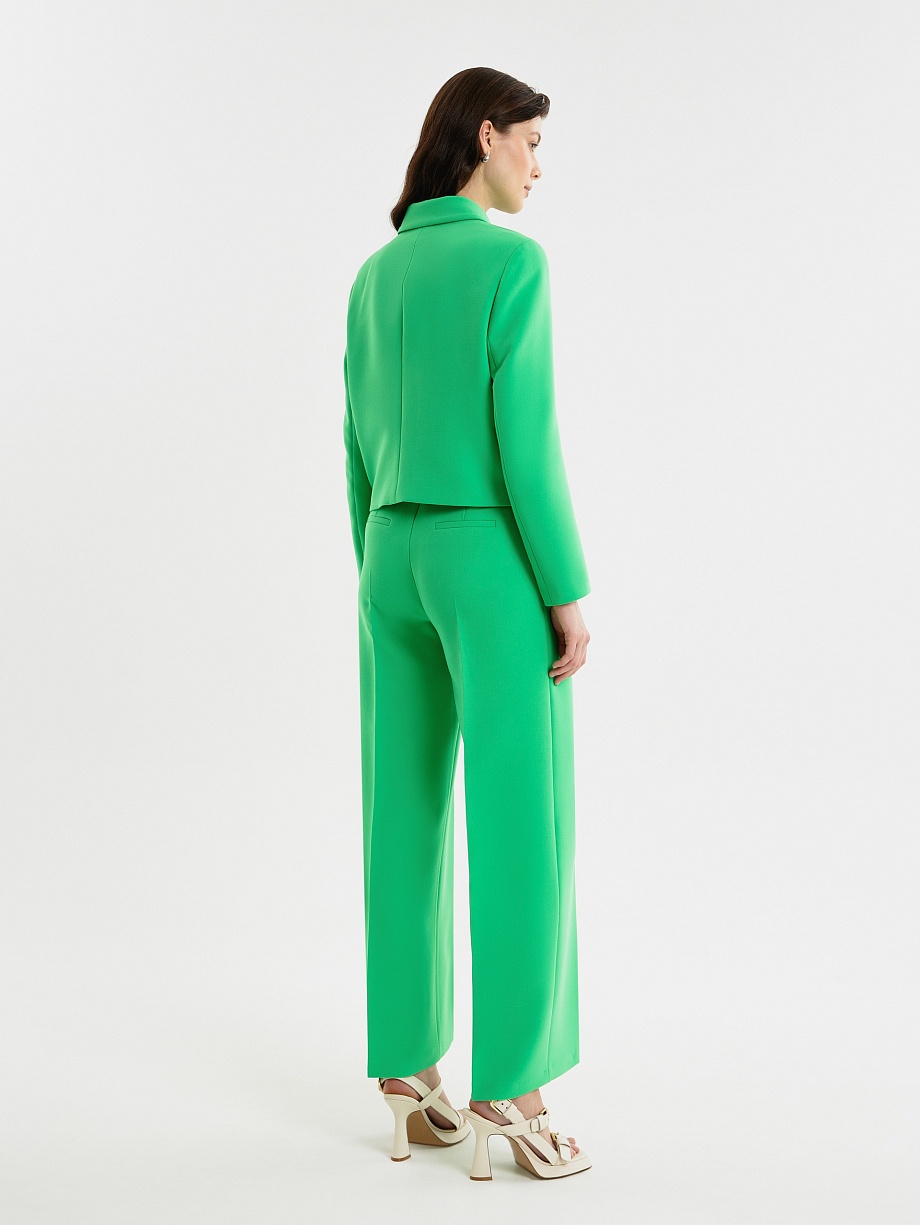 Прямые брюки со стрелками из вискозной костюмной ткани