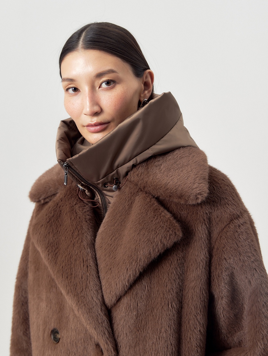 Экошуба с мембраной, утеплителем и съёмным капюшоном