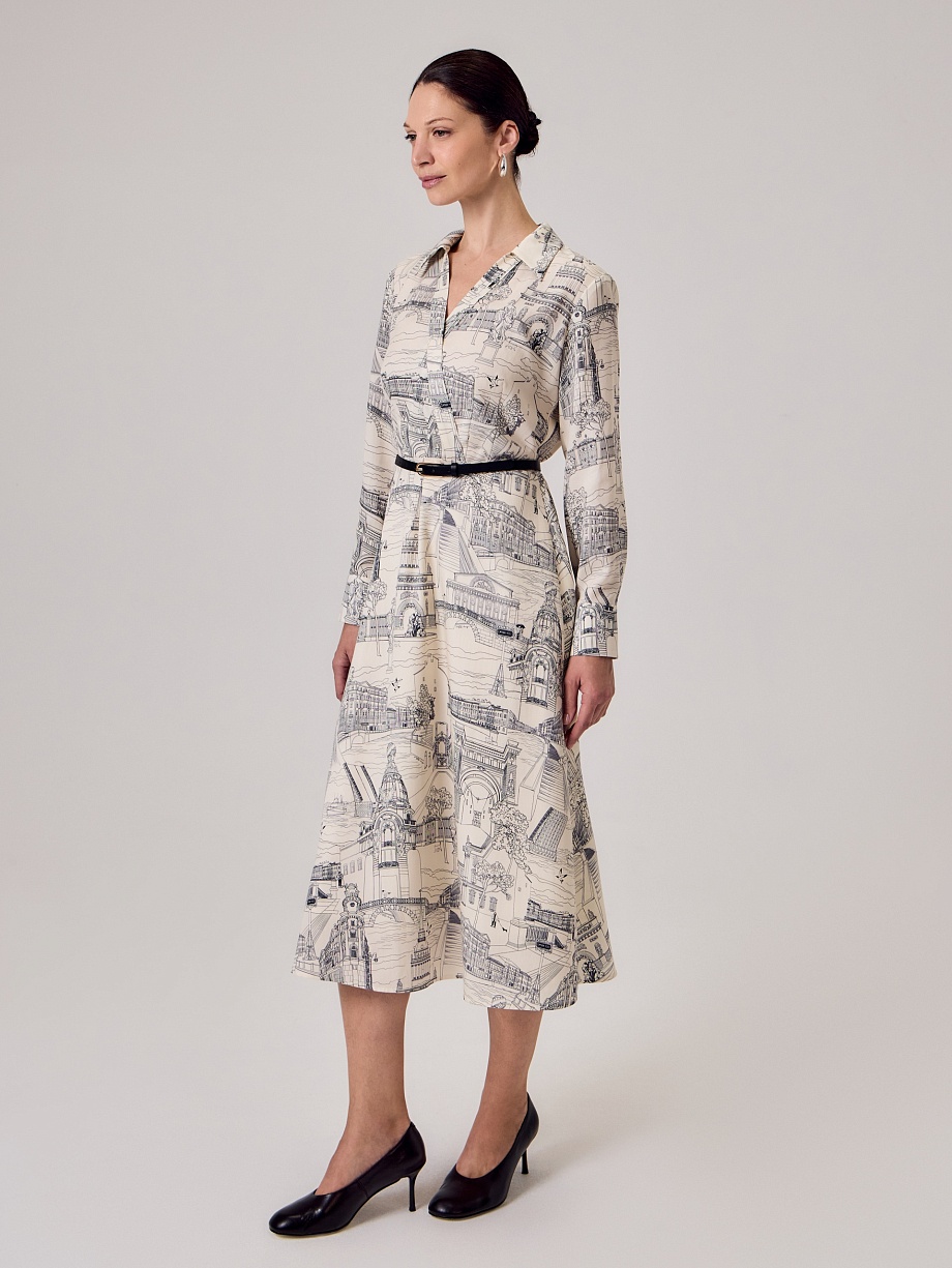 Платье из 100% тенселя с петербургским принтом